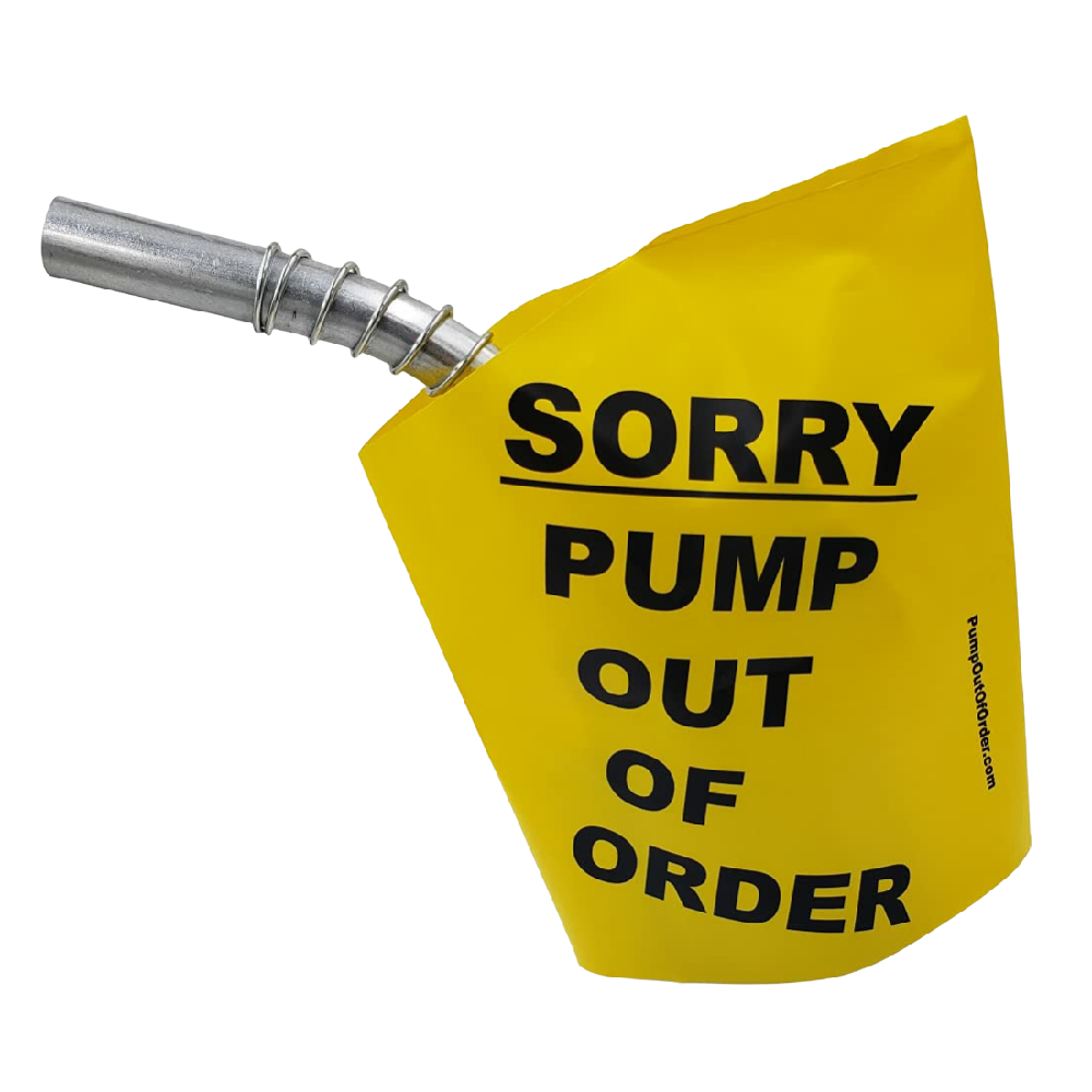 yellow pump out of order service nozzle cover bag